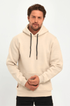 3 İplik Bej Oversize Unısex Şardonlu Sweatshirt