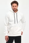 3 İplik Beyaz Oversize Unısex Şardonlu Sweatshirt
