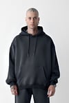 3 İplik Füme bol kalıp Kapuşonlu sweatshirt