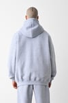 3 İplik Gri bol kalıp Kapuşonlu sweatshirt