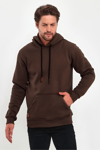 3 İplik Kahverengi Oversize Unısex Şardonlu Sweatshirt