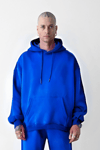3 İplik Sax bol kalıp Kapuşonlu sweatshirt