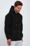 3 İplik Siyah Oversize Unısex Şardonlu Sweatshirt