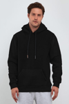 3 İplik Siyah Oversize Unısex Şardonlu Sweatshirt