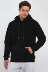 3 İplik Siyah Oversize Unısex Şardonlu Sweatshirt