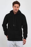 3 İplik Siyah Oversize Unısex Şardonlu Sweatshirt