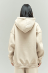 Bej Oversize Kapuşonlu Kadın sweatshirt