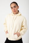 Bej Unisex Rahat Kalıp Kapuşonlu Hoodie