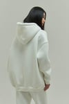 Beyaz Oversize Kapuşonlu Kadın sweatshirt