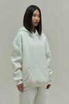 Beyaz Oversize Kapuşonlu Kadın sweatshirt
