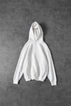 Beyaz Unisex Bol Kalıp Hoodie