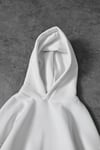 Beyaz Unisex Bol Kalıp Hoodie
