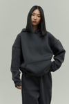 Füme Oversize Kapuşonlu Kadın sweatshirt