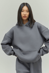 Gri Oversize Kapuşonlu Kadın sweatshirt