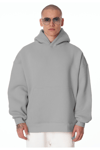 Gri Unisex Bol Kalıp Hoodie