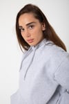 Gri Unisex Rahat Kalıp Kapuşonlu Hoodie
