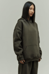Haki Oversize Kapuşonlu Kadın sweatshirt