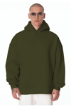 Haki Unisex Bol Kalıp Hoodie