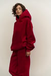 Kadın Oversize 3 İplik Bordo Şardonlu Eşofman Takımı