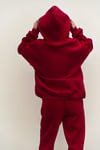Kadın Oversize 3 İplik Bordo Şardonlu Eşofman Takımı
