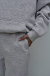 Kadın Oversize 3 İplik Gri Şardonlu Eşofman Takımı
