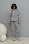 Kadın Oversize 3 İplik Gri Şardonlu Eşofman Takımı