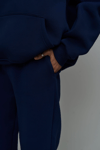 Kadın Oversize 3 İplik Lacivert Şardonlu Eşofman Takımı
