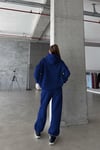 Kadın Yüksek Bel Oversize Rahat Kesim Polarlı Saks Mavisi Eşofman Takımı