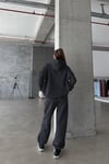 Kadın Yüksek Bel Oversize Rahat Kesim Polarlı Füme Eşofman Takımı