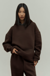 Kahverengi Oversize Kapuşonlu Kadın sweatshirt