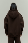 Kahverengi Oversize Kapuşonlu Kadın sweatshirt