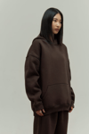 Kahverengi Oversize Kapuşonlu Kadın sweatshirt