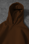 Kahverengi Unisex Bol Kalıp Hoodie
