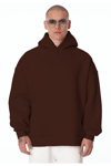 Kahverengi Unisex Bol Kalıp Hoodie