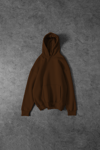 Kahverengi Unisex Bol Kalıp Hoodie