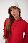 Kırmızı Unisex Rahat Kalıp Kapuşonlu Hoodie
