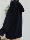 Lacivert 3 iplik Rahat Kalıp Kapuşonlu Sweatshirt
