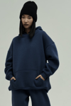 Lacivert Oversize Kapuşonlu Kadın sweatshirt