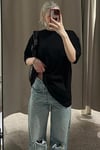 Siyah Kadın Oversize T-shirt