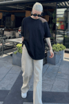 Siyah Kadın Oversize T-shirt