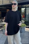 Siyah Kadın Oversize T-shirt