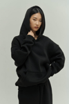 Siyah Oversize Kapuşonlu Kadın sweatshirt