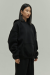 Siyah Oversize Kapuşonlu Kadın sweatshirt