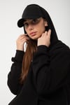 Siyah Unisex Rahat Kalıp Kapuşonlu Hoodie