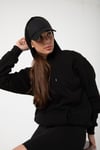 Siyah Unisex Rahat Kalıp Kapuşonlu Hoodie