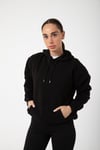 Siyah Unisex Rahat Kalıp Kapuşonlu Hoodie
