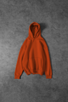 Turuncu Unisex Bol Kalıp Hoodie