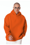 Turuncu Unisex Bol Kalıp Hoodie