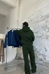 Yeşil Bol Paça Kapşonlu Bağcıklı Eşofman Takımı