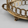 Pirinç Zincir Desenli Oval Aynalı Jardinyer